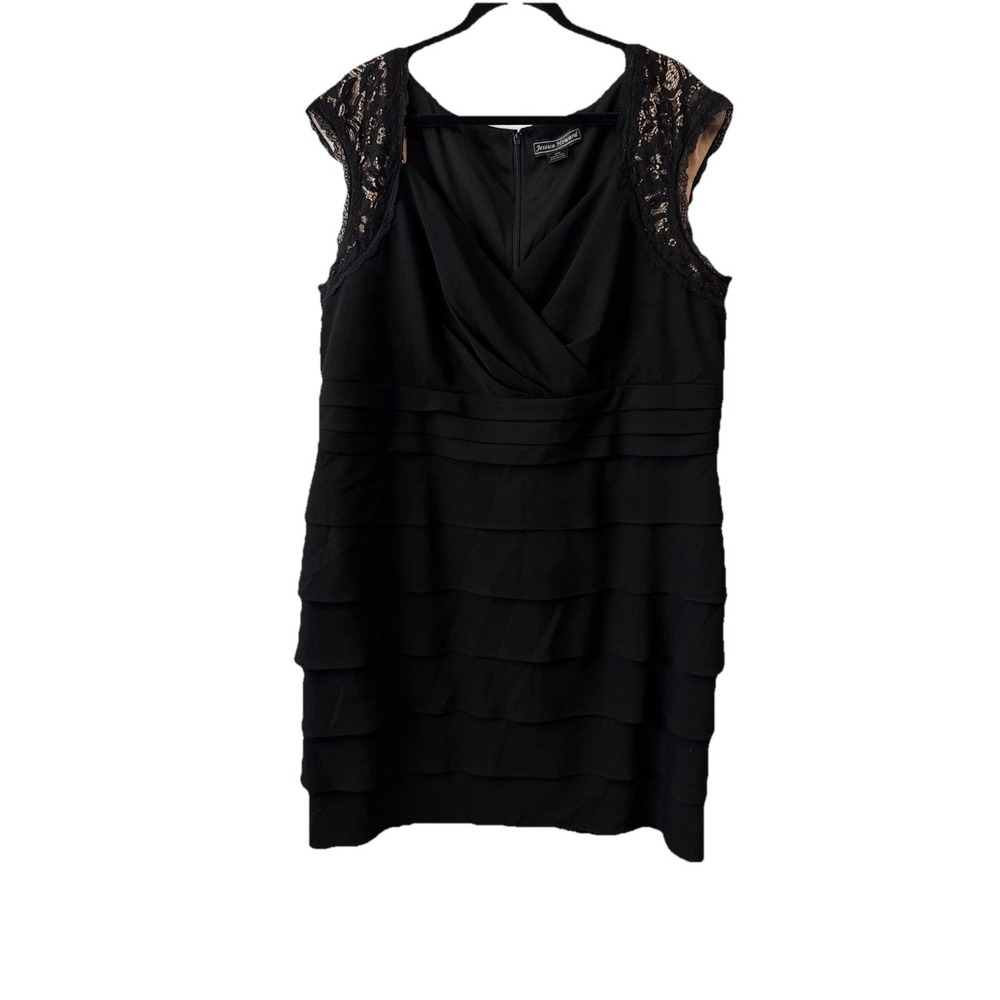 Jessica Howard Tiered Ruffle Lace Beaded Cocktail Dress Women's Plus 22W Wedding